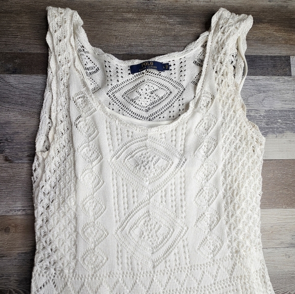 Polo Ralph Lauren 100% Cotton A-Line White Dress Large Slip Lined - Picture 2 of 13